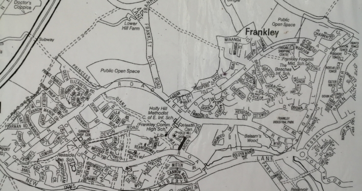 Open spaces in Frankley map